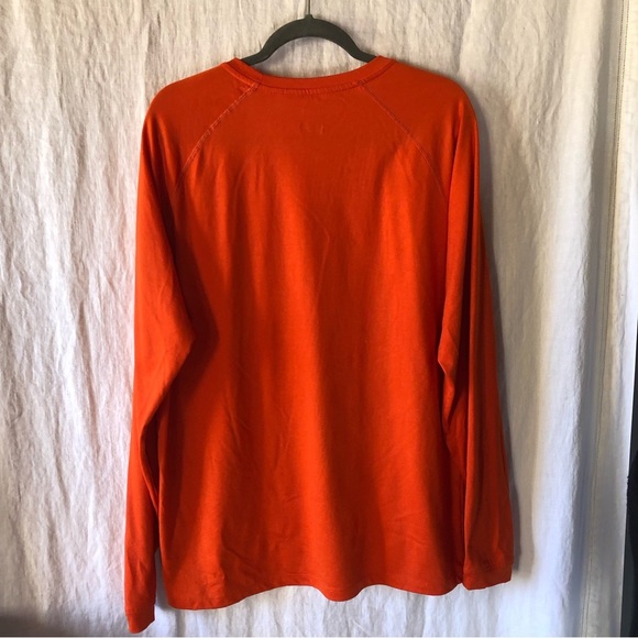 ADIDAS Mens big logo essentials long sleeve athletic stretchy top orange Size L - Picture 5 of 6